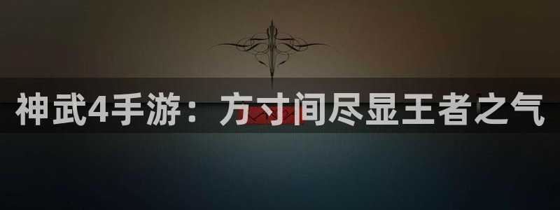 极悦娱乐结果查询：神武4手游：方寸间尽显王者之气